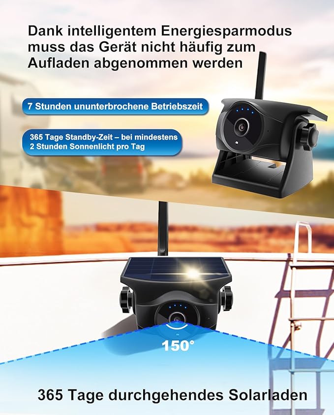 1080P Solar Wireless Backup Camera