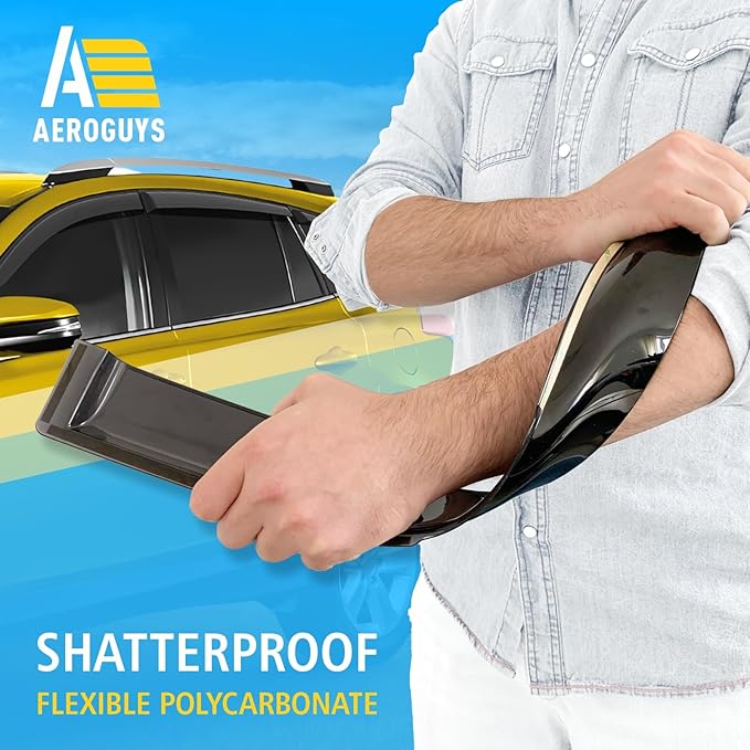 Extra Durable Window Deflectors Tape-On Window Visors Rain Guards Fit (6pcs)