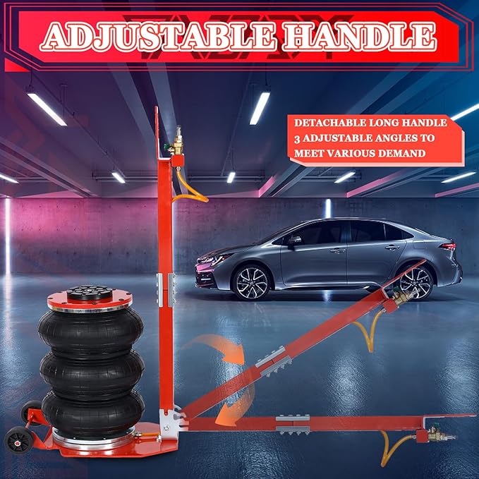 3T Triple Bag Air Jack 6600lbs Pneumatic Jack 3s Fast Lift Up 16in Airbag Jack