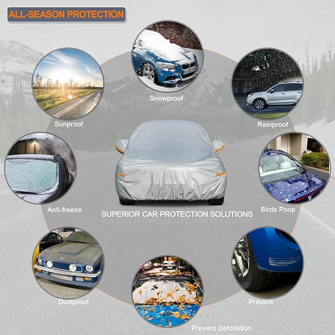 Kayme 6 Layers SUV Car Cover Waterproof All Weather, Outdoor Full SUV Cover