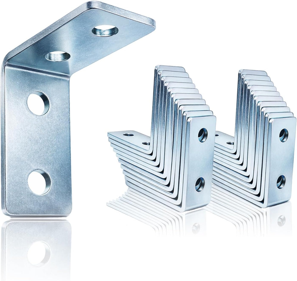 Heavy Duty 4-Hole L Angle Bracket for 1-5/8” Strut Channel, 90 Degree Steel C...