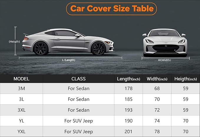 Kayme Heavy Duty Car Cover Waterproof All Weather, Full Exterior Covers Sun