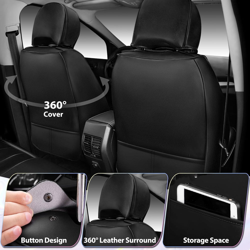 CAR PASS Nappa Leather Car Seat Covers, Durable Waterproof Luxury Universal f...