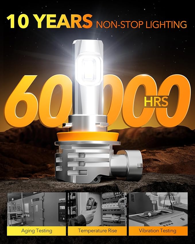 OXILAM H11/H9/H8 and 9005/HB3 Light Bulbs Combo, 000LM Wider Driving Vision (...