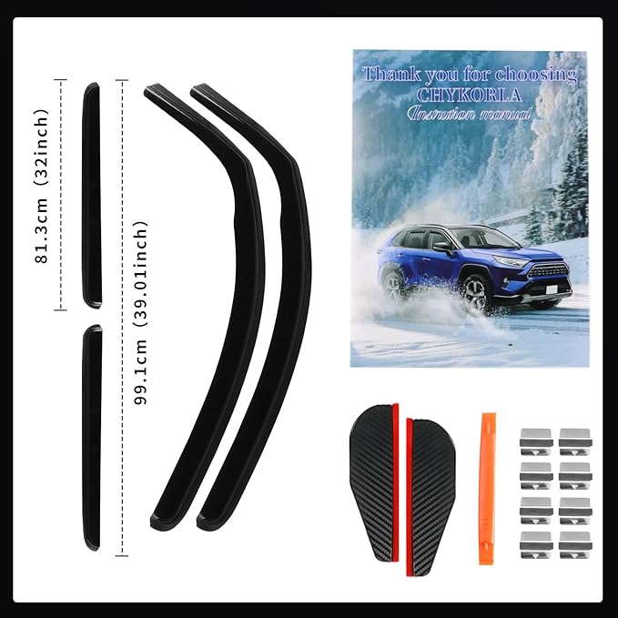 4PCS in Channel Rain Guards for Toyota Tundra Crew Max 2007 2008 2009 2010 2011