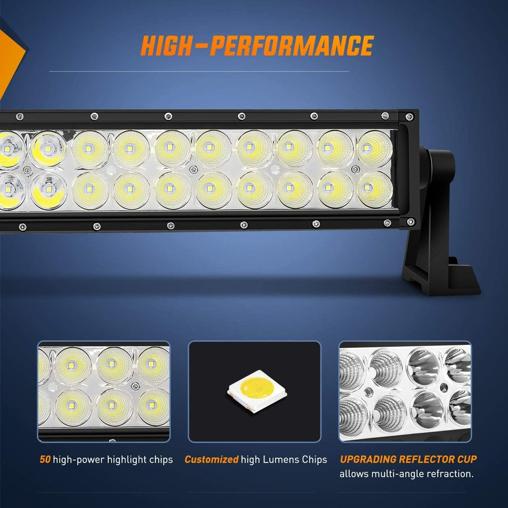 Nilight 52Inch Led Light Bar Spot Flood 2Pcs 18W 4Inch Spot LED Pods Windshie...