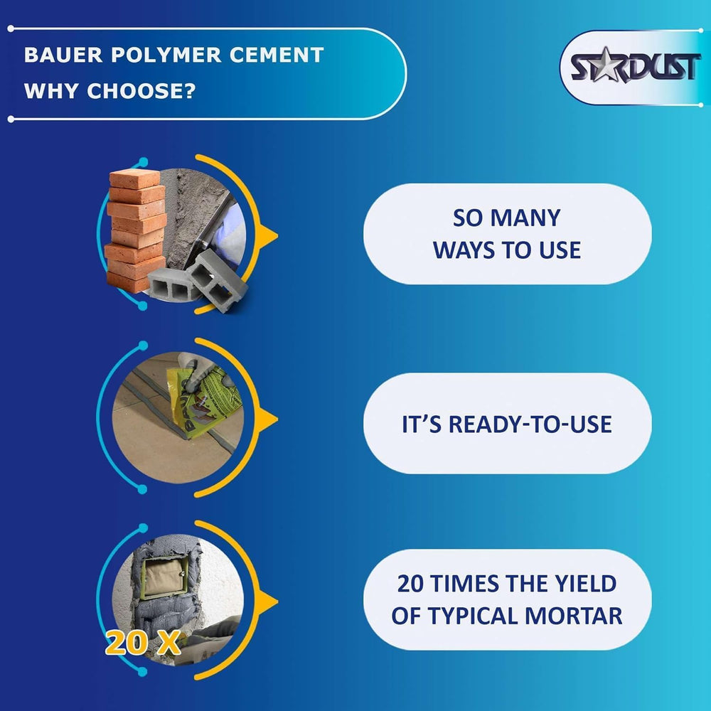 Bauer Instant Polymer Cement for Concrete, Stone, Tile & Brick, 1 Kg