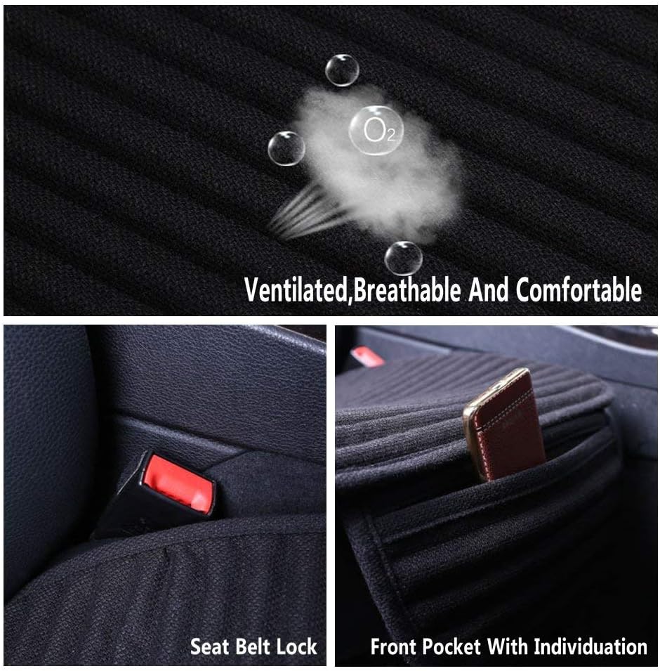 Suninbox Linen Front Car Seat Cover,Seat Protector,Buckwheat Hull Cooling