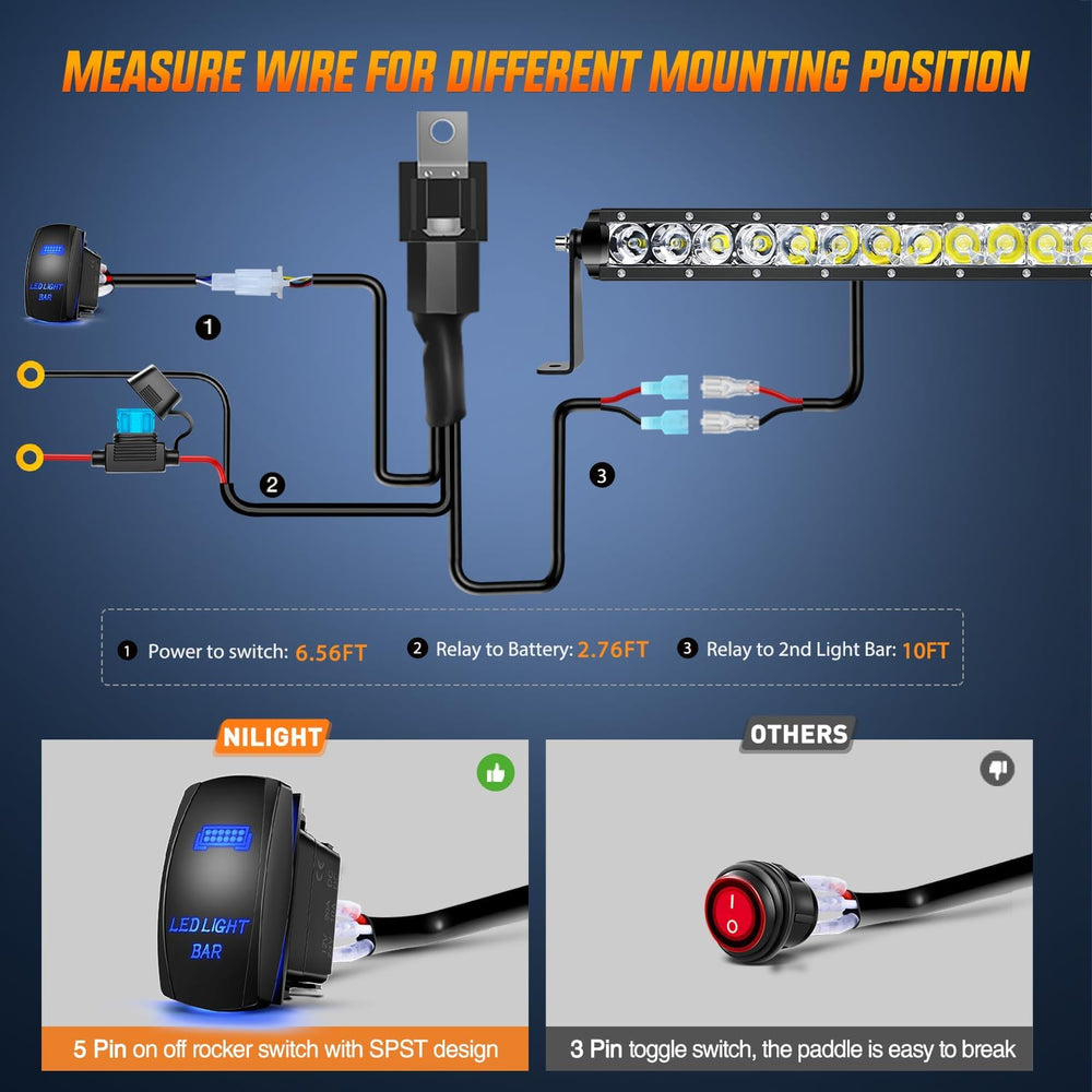 Nilight LED Light Bar 21inch 100W Spot Flood Combo Super Slim 9000LM Off Road...
