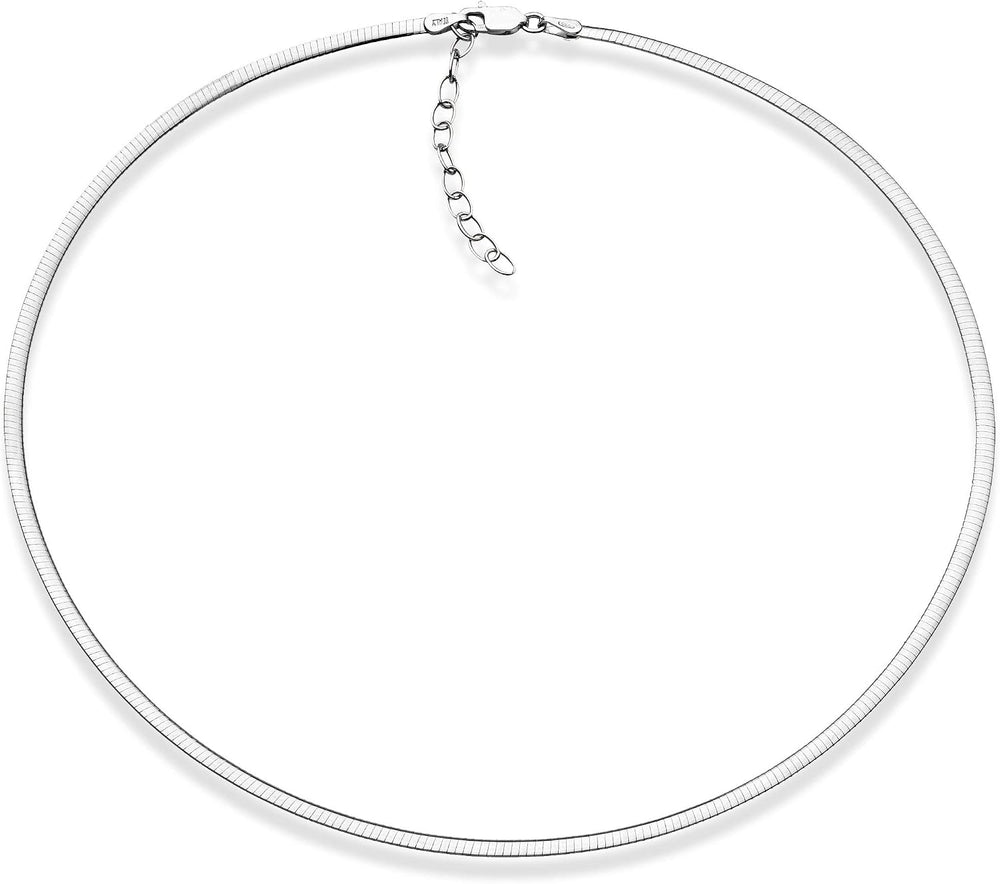 Miabella 925 Sterling Silver Italian 2mm 2.5mm Dome Omega Necklace for Women/...