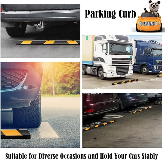 ERGOMASTER Parking Stopper for Garage, 72” Rubber Parking Block