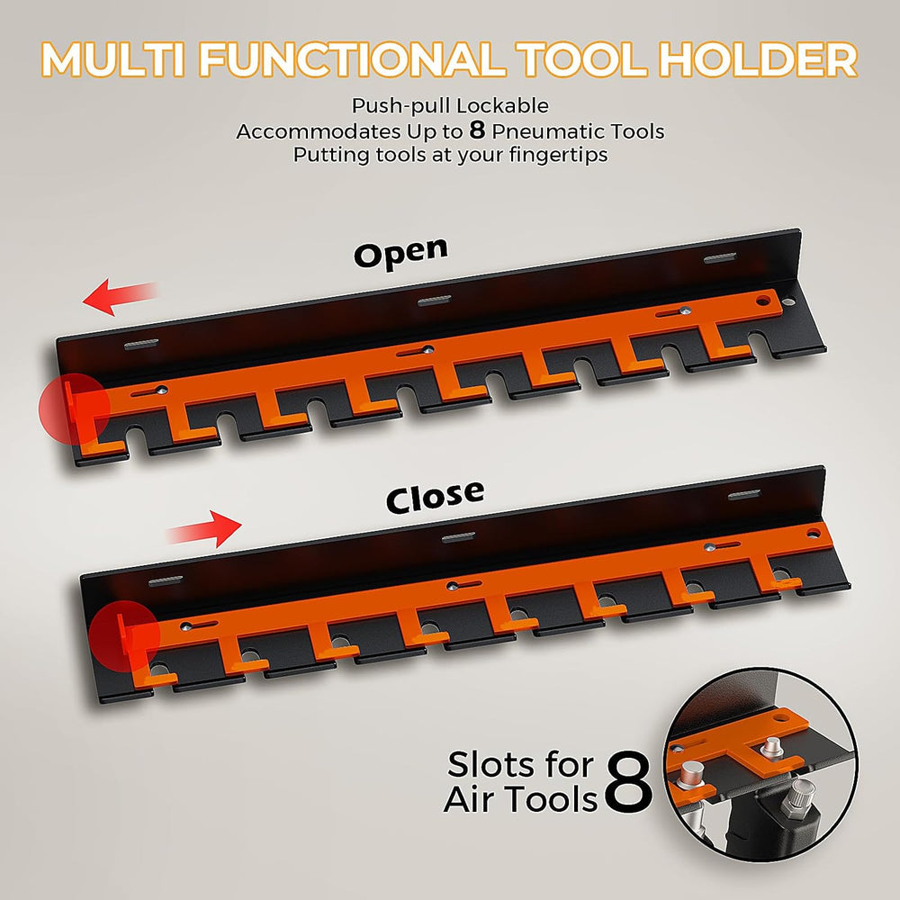 Air Tool Holder, Air Tool Rack for Garage Walls and Tool Cart Storage Organiz...