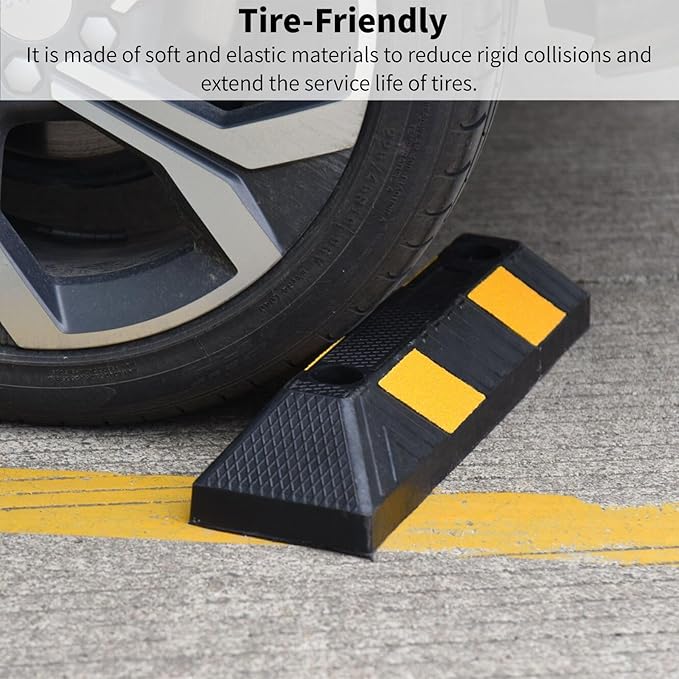 Heavy-Duty Parking Curb Wheel Stop (4Pack)