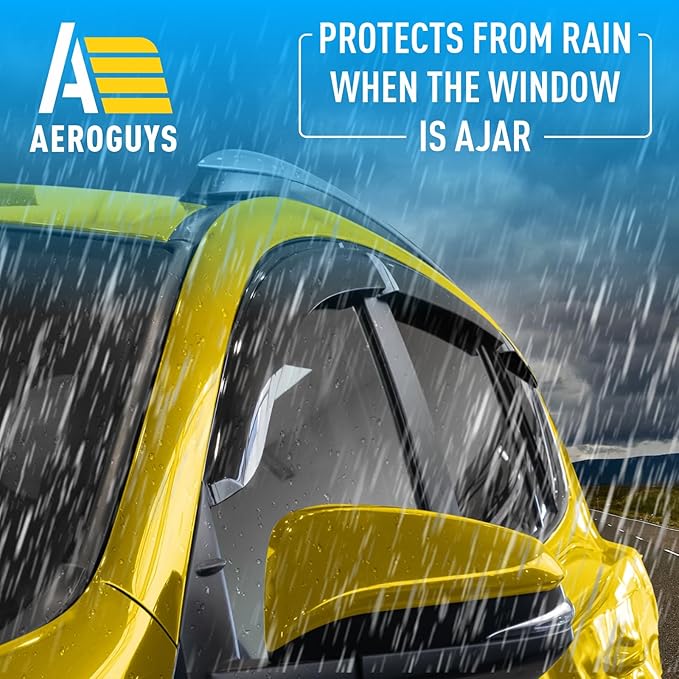 Extra Durable Window Deflectors Tape-On Window Visors Rain Guards Fit (6pcs)