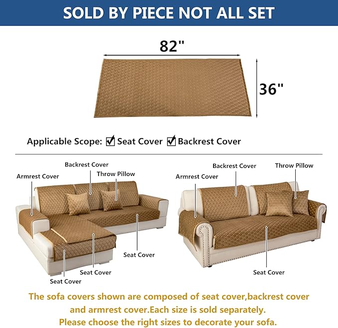 Eismodra Couch Cover, Sectional Couch Covers, Sofa Covers