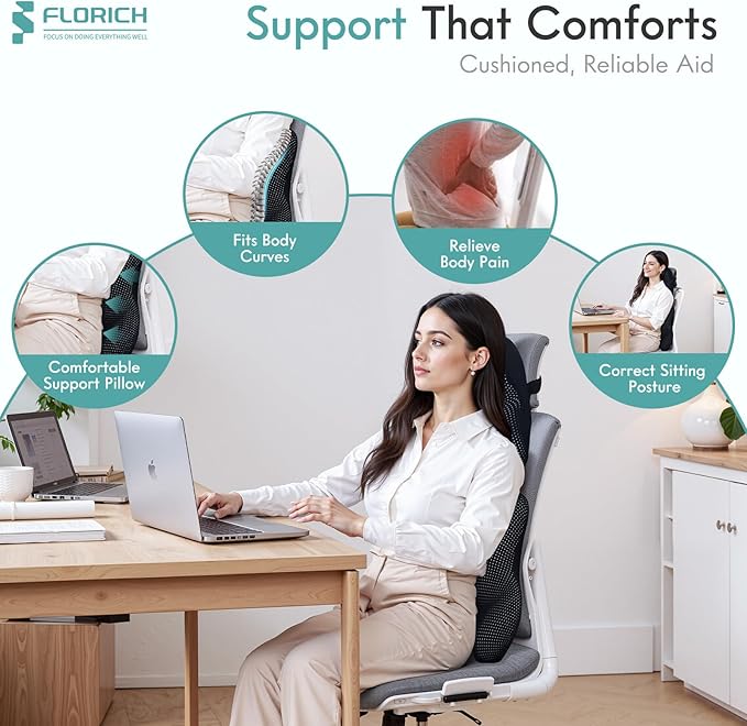 FLORICH Lumbar Support Pillow and Neck Headrest Pillow