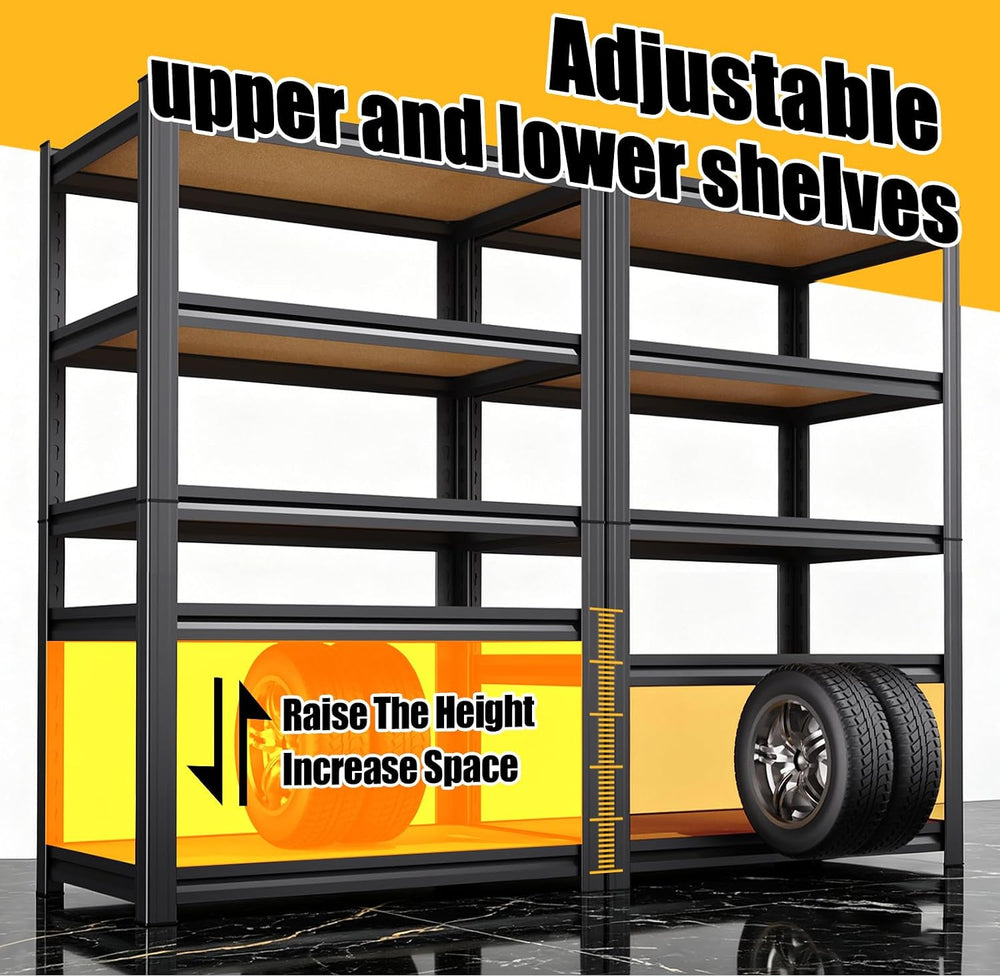 45.6" W Garage Shelving, 2200LBS Heavy Duty Storage Shelves