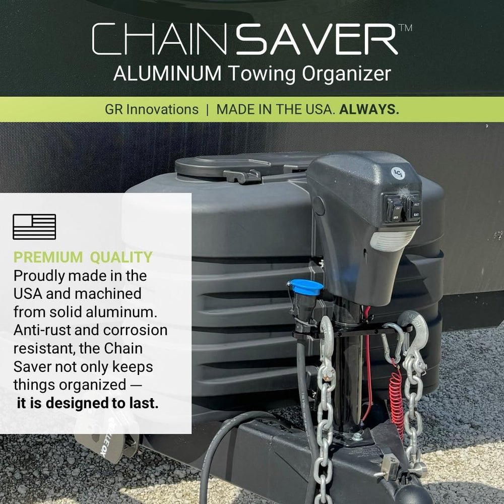 GR Innovations Chain Saver with PlugSaver and Tether | Black Anodized Aluminu...