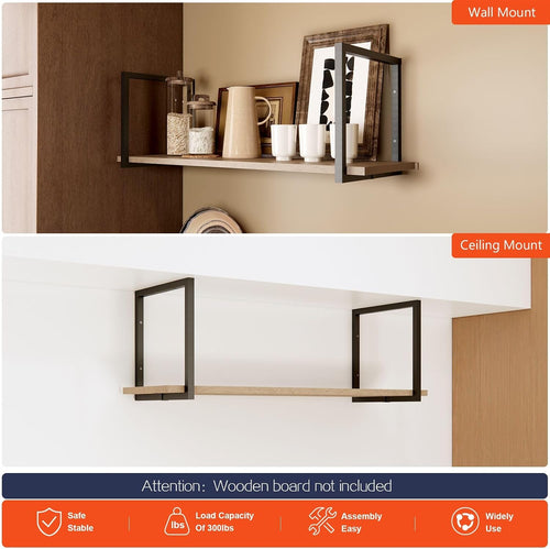 1-tier square shelf bracket,wall & ceiling mount, 2 shown in use