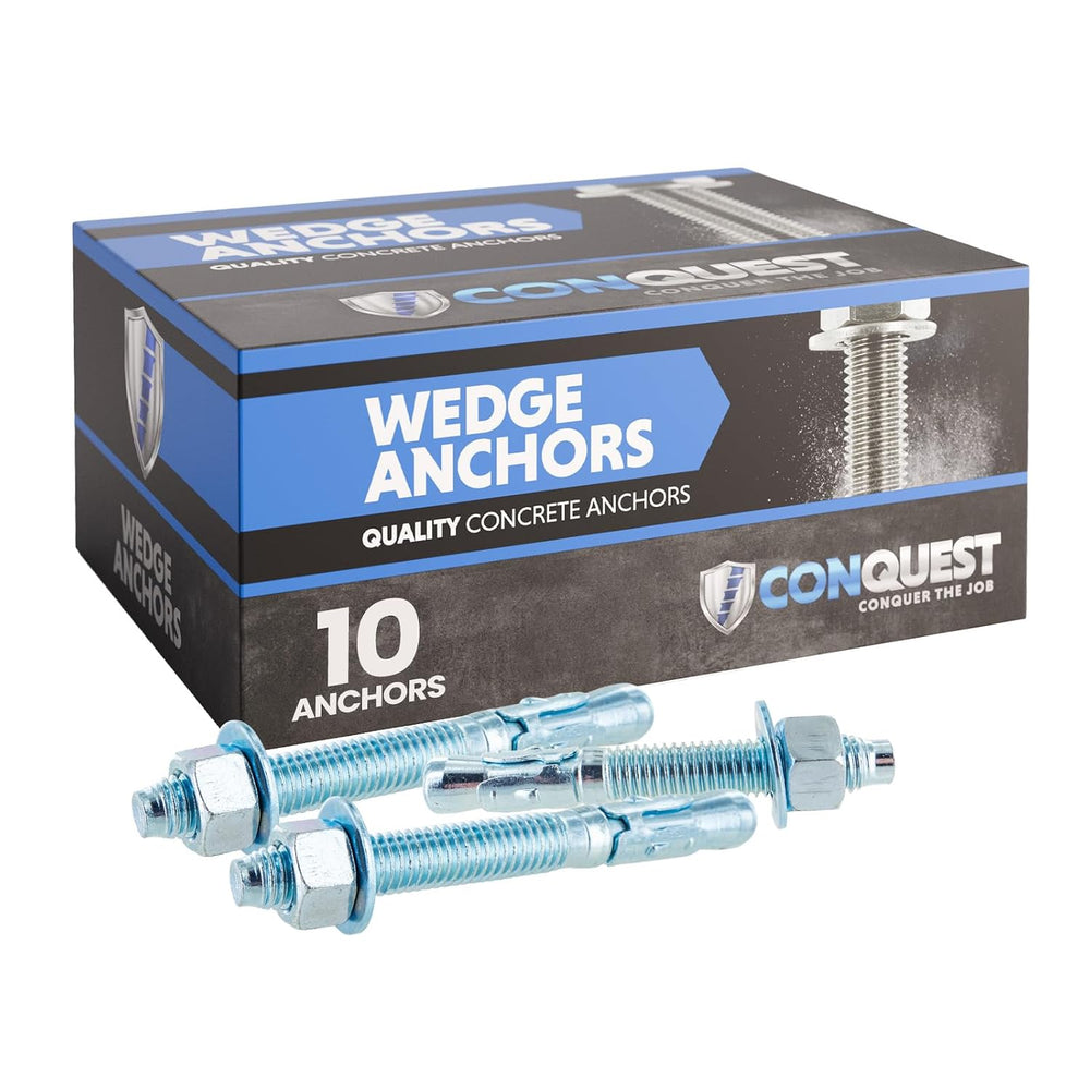Conquest Zinc Plated Wedge Anchors for Concrete 3/4” x 5-1/2”