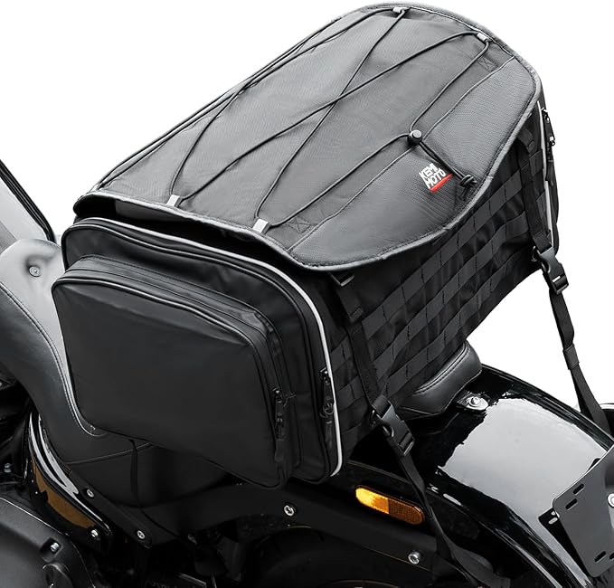KEMIMOTO Motorcycle Tail Bag, Dual Use Motorcycle Rear Seat Bag
