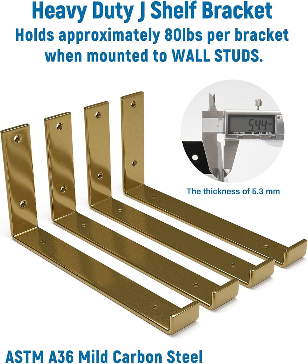 LEOPO 12 inch Shelf Bracket for DIY Floating Shelf, 1/5 inch Thick Heavy Duty...