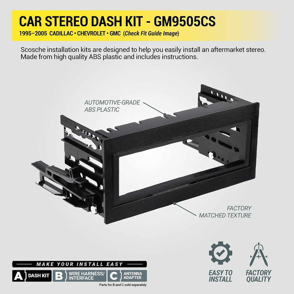 Scosche GM9505CS Complete Single DIN Stereo Installation Kit for Select Non-A...