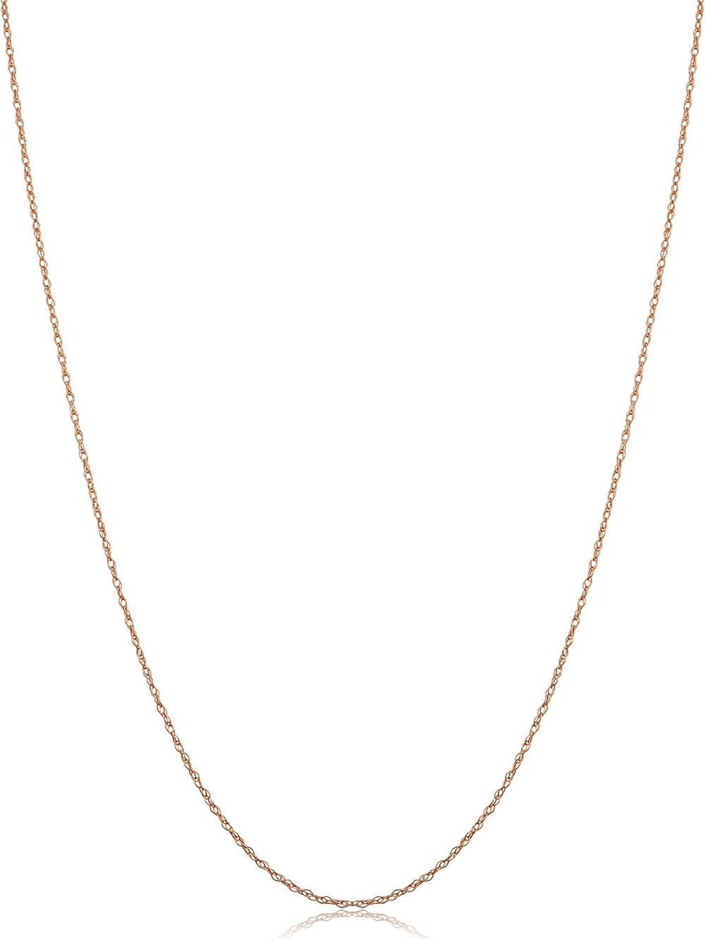 Kooljewelry Womens Chain Classic - 10k Rose Gold Dainty Rope Chain Necklace