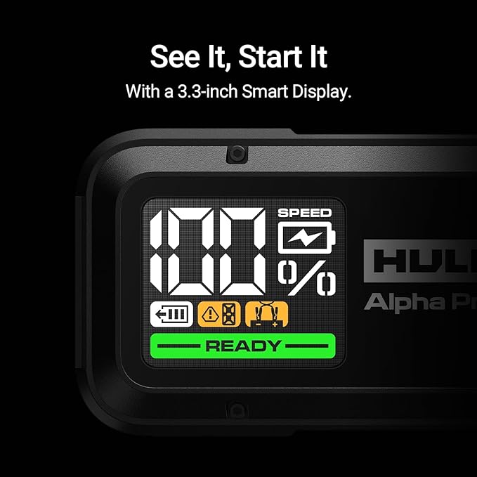 Hulkman Alpha Pro Solid Black, 1500A 44.4Wh Car Jump Starter Portable,