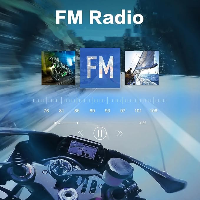 Fodsports FX6S Bluetooth Motorcycle Headset, 6-Way Motorbike Intercom Bluetoo...