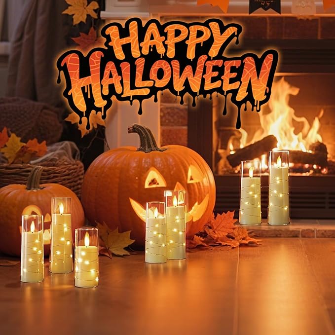 Raycare Flameless Candle with Remote Timer, 7 Flickering Acrylic Battery Oper...