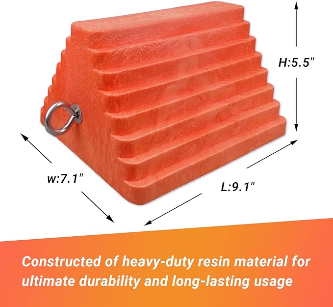 2 Packs Wheel Chocks Heavy Duty Orange