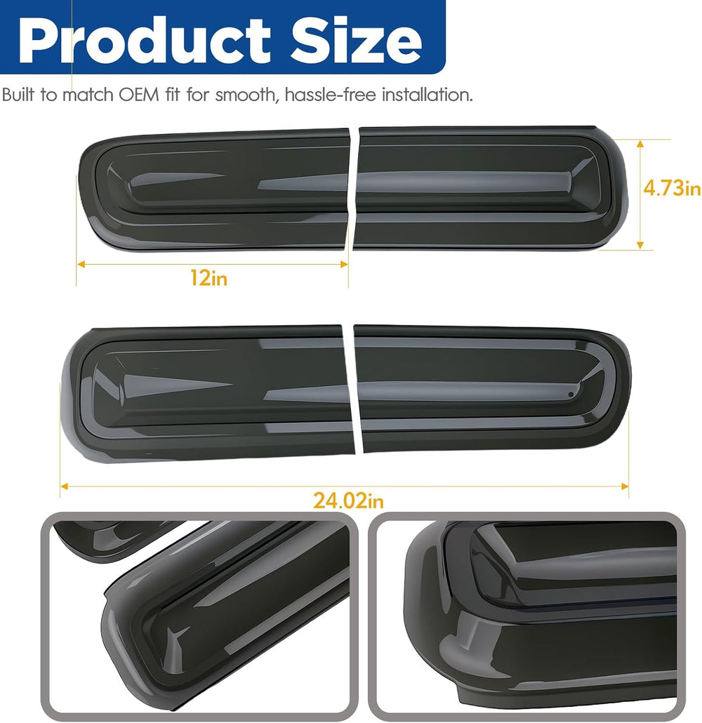Smoked Tail Light Covers for Dodge Challenger 2015-2024, Smoke Black 4Pcs
