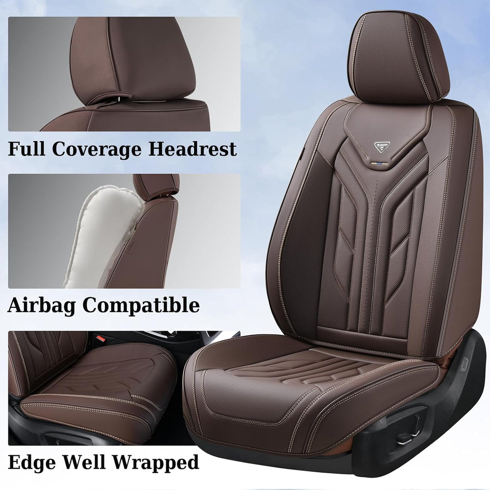 Coverado Car Seat Covers Full Set, Car Seat Protectors Leather Seat Covers fo...