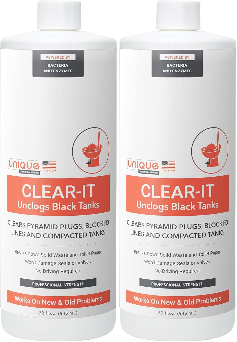 Unique Clear-It RV Black Tank Unclogger Liquid (2-Pack)