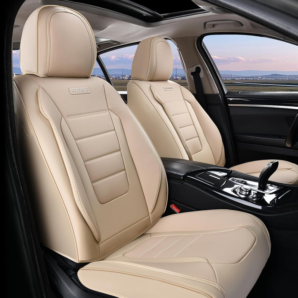Coverado Car Seat Covers Front Seats, Car Seat Cover Beige, Car Seat Protecto...