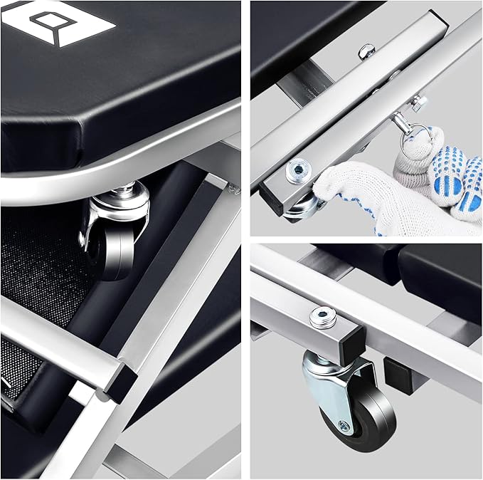 ‎DNA MOTORING TOOLS-00187 40 Inches 2 IN 1 Rolling Folding Car Creeper/Seat (...