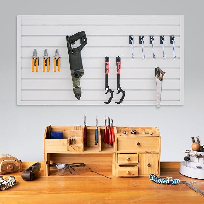 NeatiEase Slatwall Panel Wall Storage Systems, 2 x 4ft Slat Wall Paneling