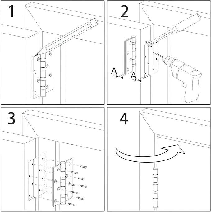 24 Pack Interior Satin Door Hinges Brushed Nickel 3.5 Inch x 3 1/2" 5/8&...