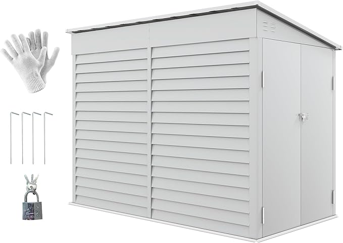 Outsunny 4.6' x 9' Steel Outdoor Storage Shed, Lean to Shed, Metal To...
