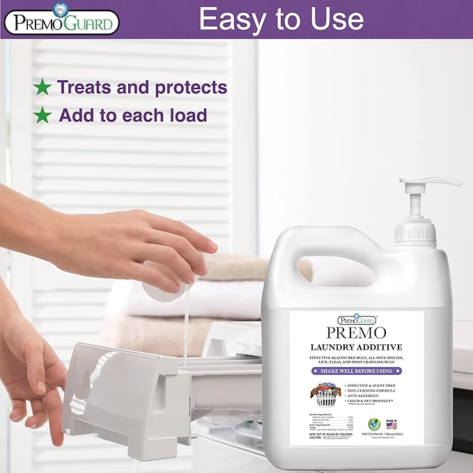 Premo Guard Bed Bug, Mite & Lice Laundry Detergent Additive 64 oz – Child...