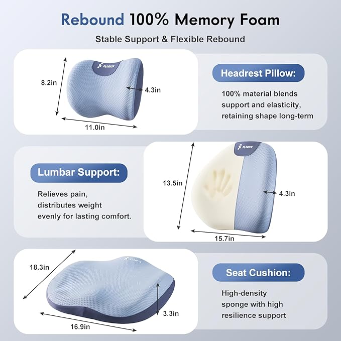 FLORICH Seat Cushion and Lumbar Support Pillow