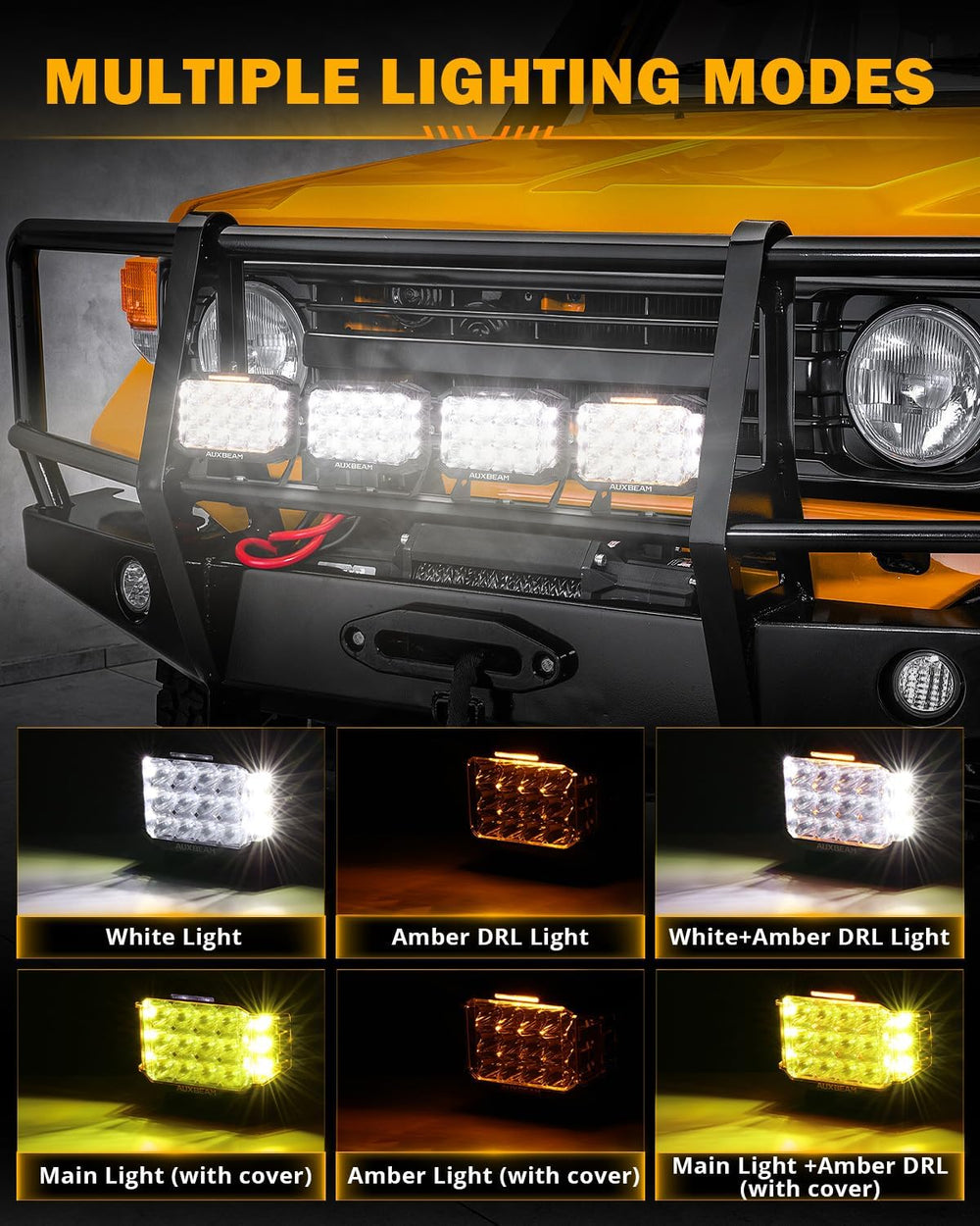 Auxbeam 7x5 Inch LED Pod V-MAX Series 270° Side Shooter Offroad Ditch Light