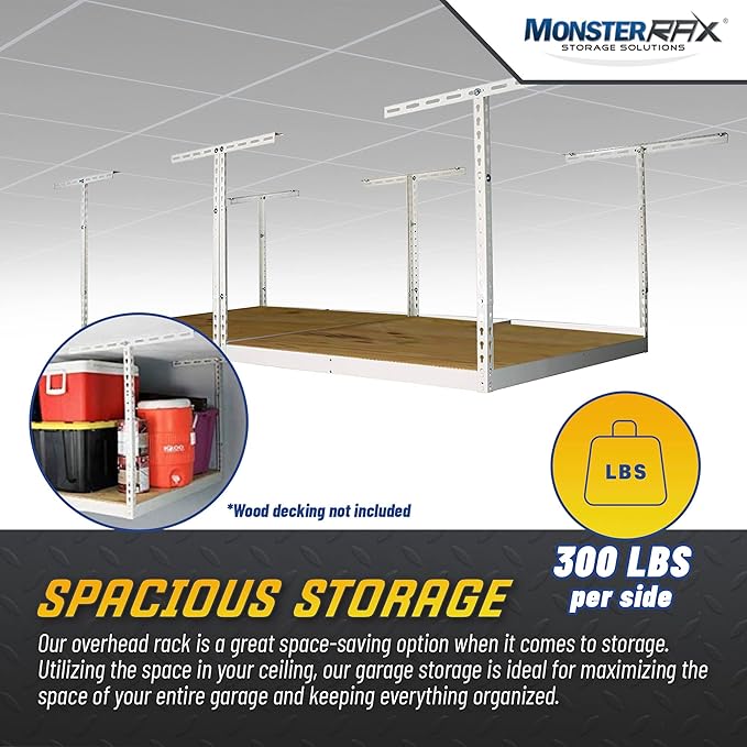 MonsterRax 4x8 Overhead Garage Storage Rack Frame Kit