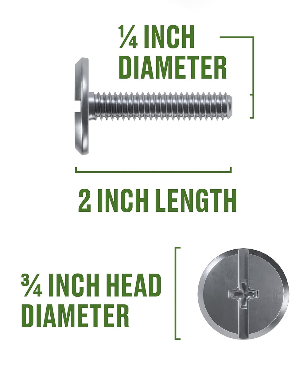 Hillman Hurricane Bolt Stainless Steel Combo Drive Low Profile Truss Head 1/4...