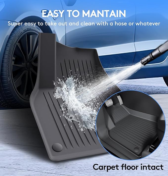 Floor Mats Fits for Tesla Model Y 5-Seat 2024-2020 (3-Piece)