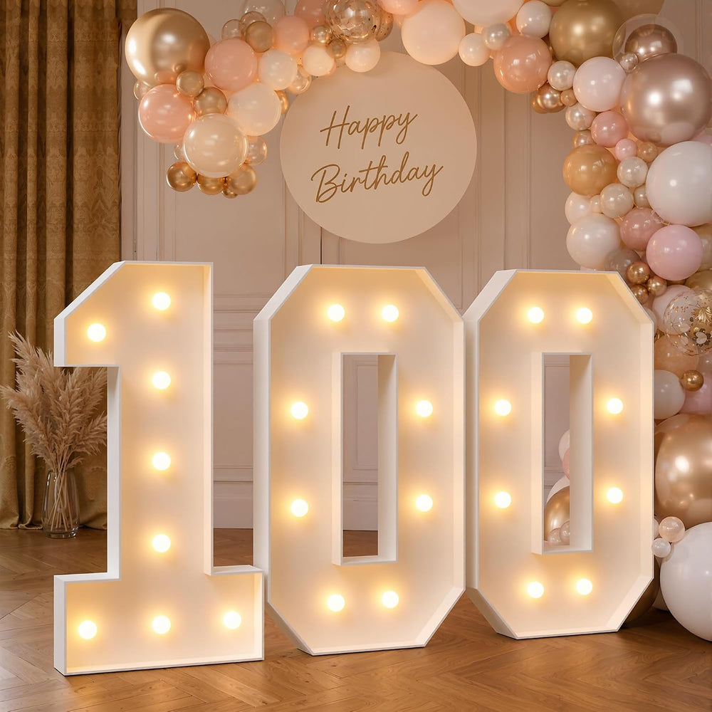 imprsv 3FT Marquee Numbers 100 for 100th Birthday Party Decorations