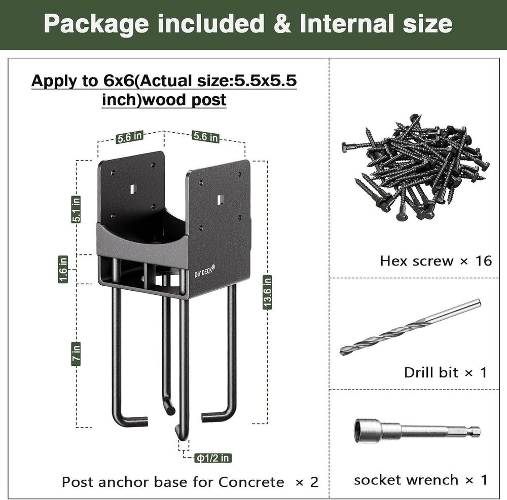 2Pack Heavy Duty Stainless Steels U-Shape Wet Concrete Fence Post Holder 6&qu...