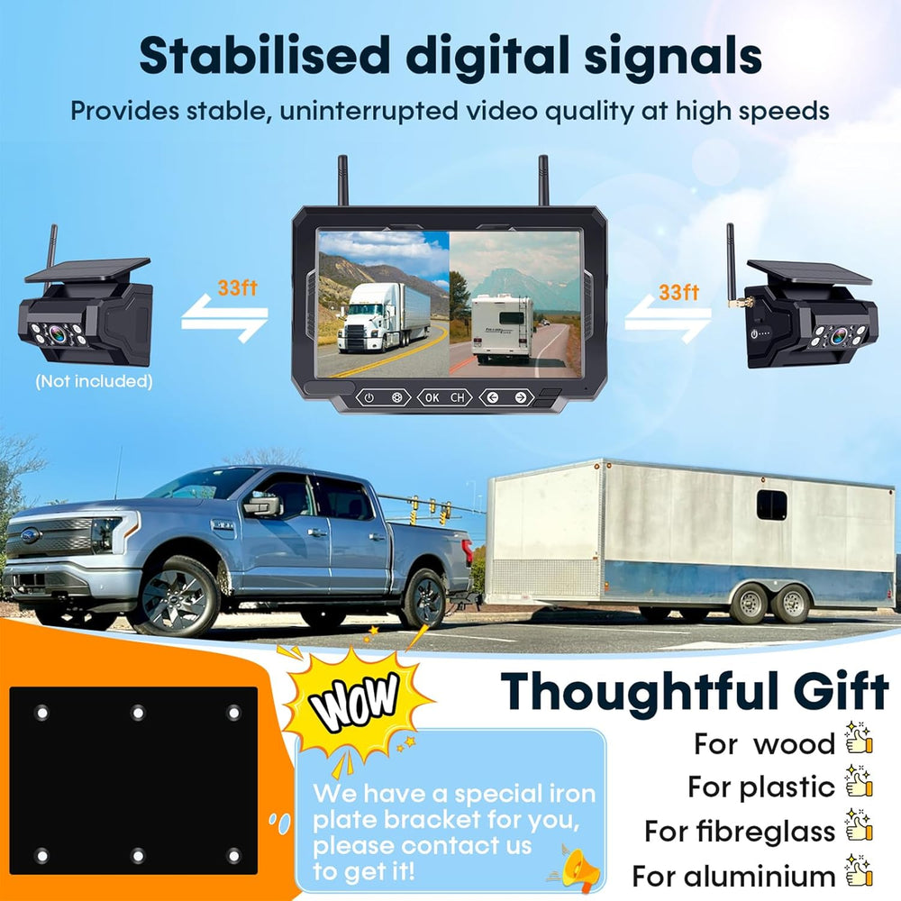 1080P HD Wireless Backup Camera - 1 Minute Magnetic Easy Install No Wiring