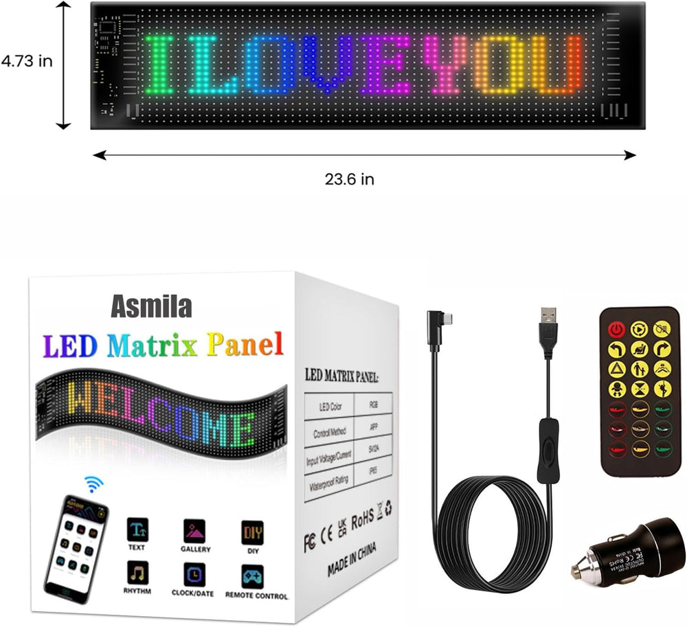 LED Eyes for Truck Windshield, 2PCS 23.6inx4.7in Devil Eyes Light for Windshi...